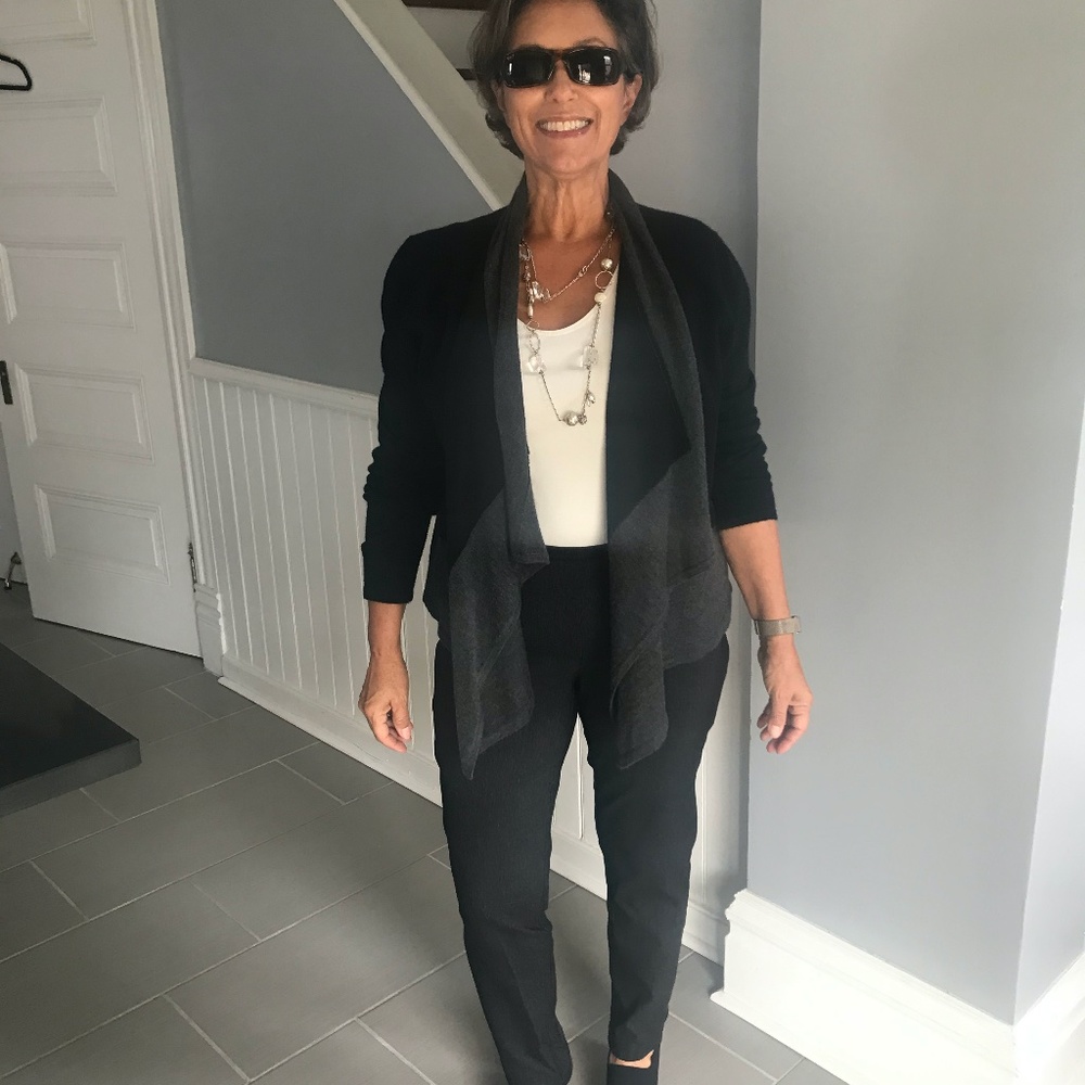 Kinross cashmere black Cardigan, Size L